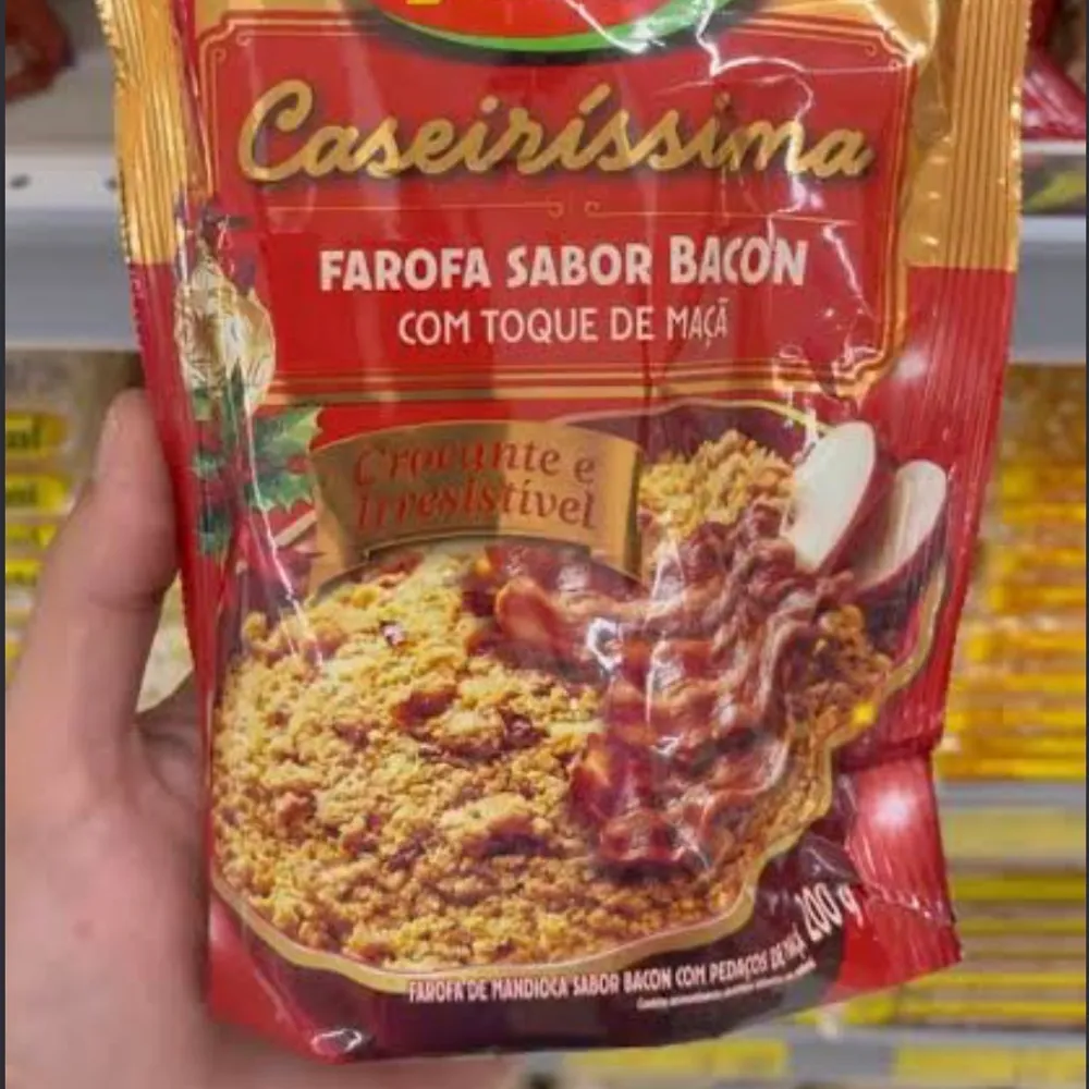 Farofa pronta yoki bacon e maçã 
