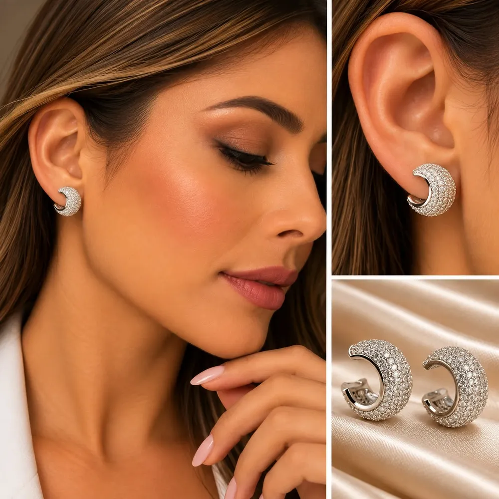 BRINCOS CRAVEJADO PRTATA PIERCING FAKE