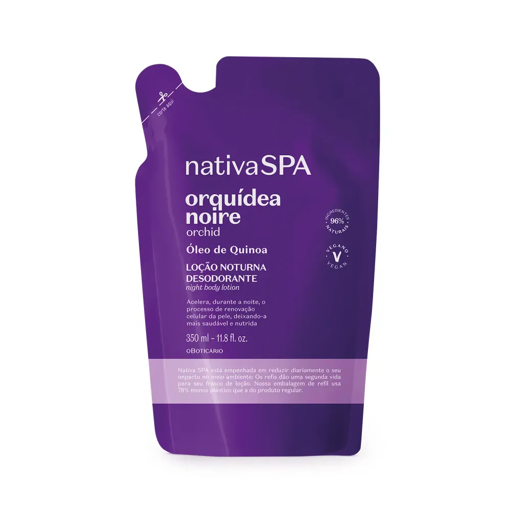 Refil Loção Noturna Desodorante Corporal Nativa Spa Orquídea Noire 350Ml