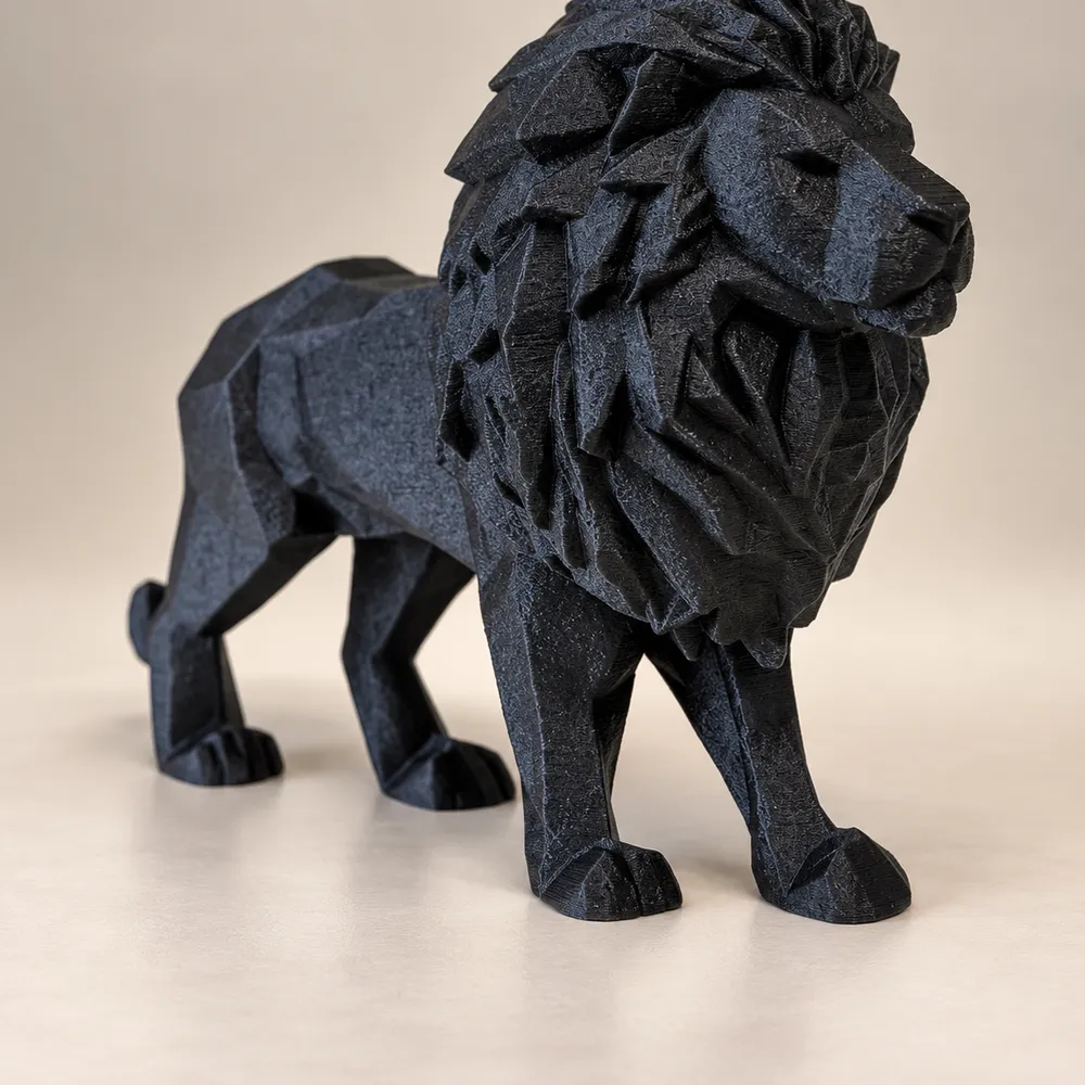 Leão Geométrico 3D | Escultura Decorativa 15cm