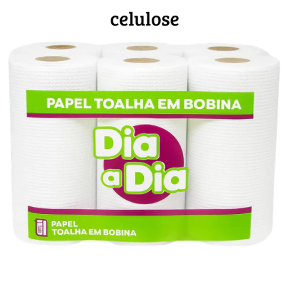 Papel Toalha em Bobina Dia a Dia Celulose - 6x20x200200mts