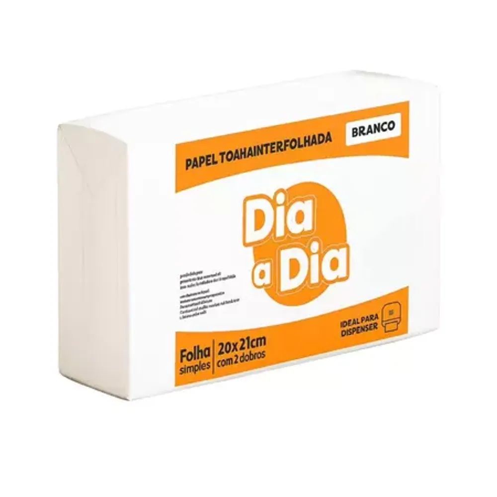 Papel Toalha Interfolha Branco Premium 20x21cm 1.000 folhas