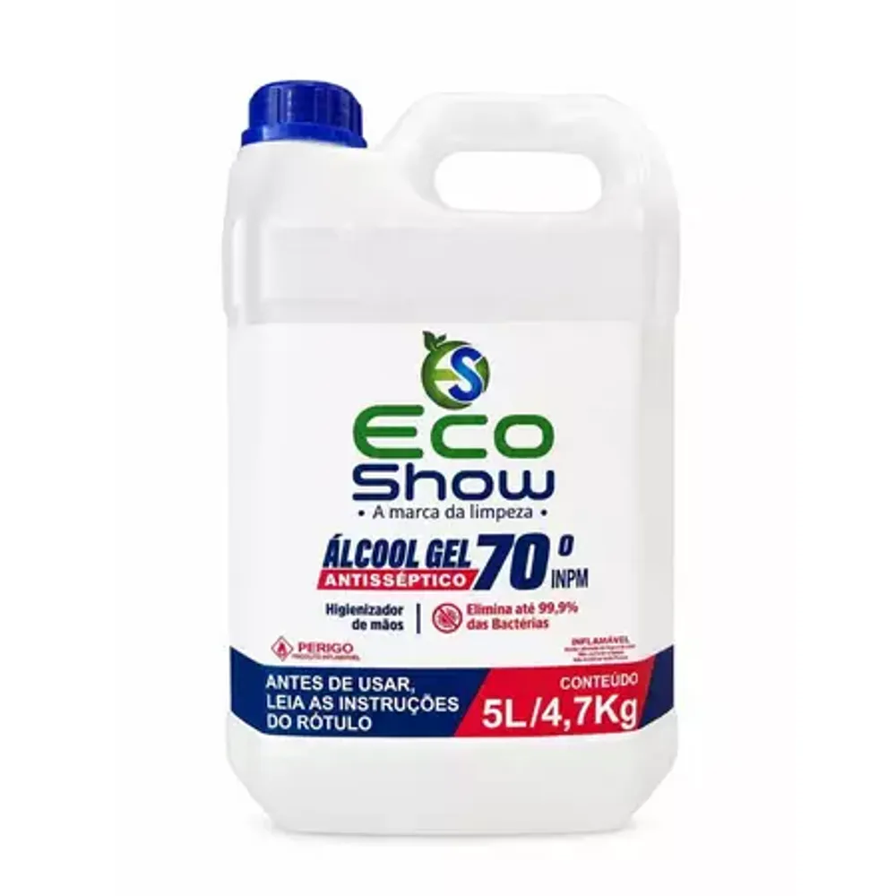Álcool Em Gel 70% Galão 5 Litros Antisséptico Eco show