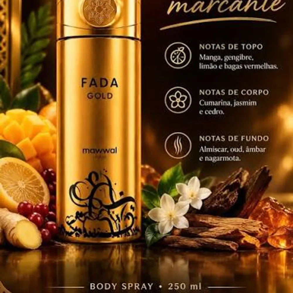 Perfume Spray Mawwal Energy Fada Gold Masculino 250ml