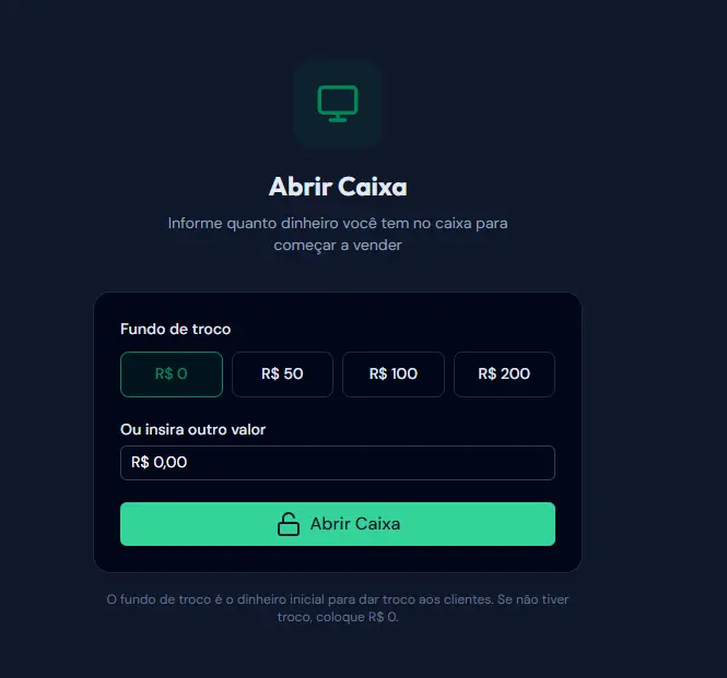 Abertura de caixa
