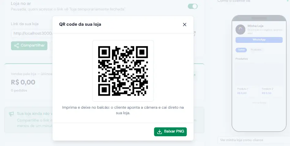 QR code da loja