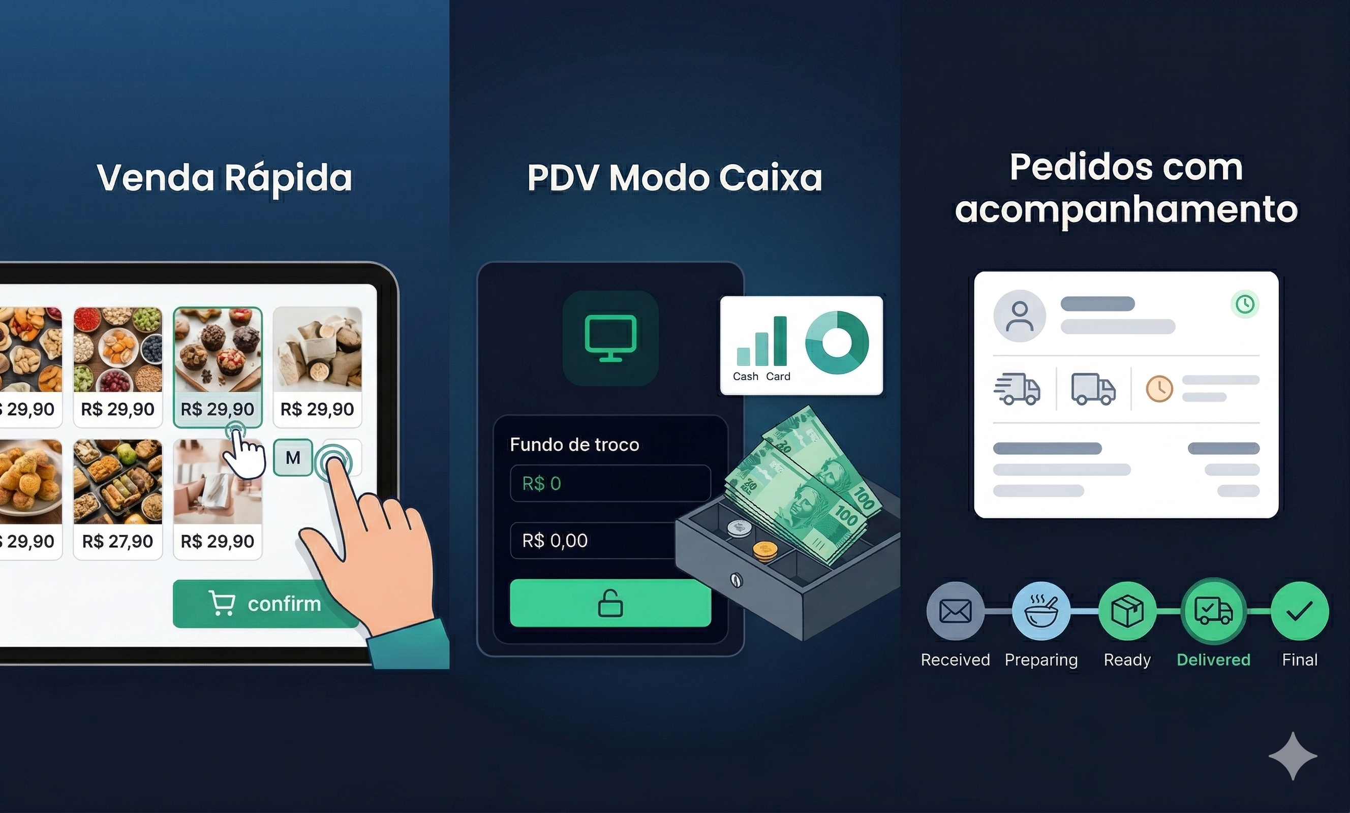 Tela de venda rápida do Donus