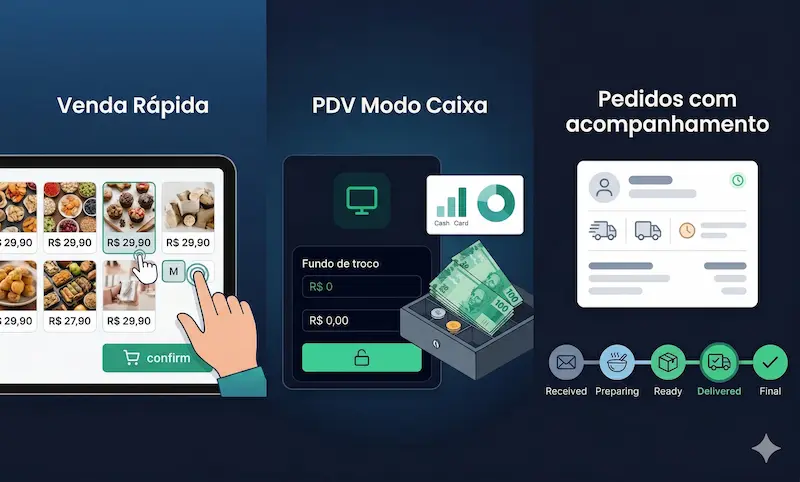 Tela de venda rápida do Donus